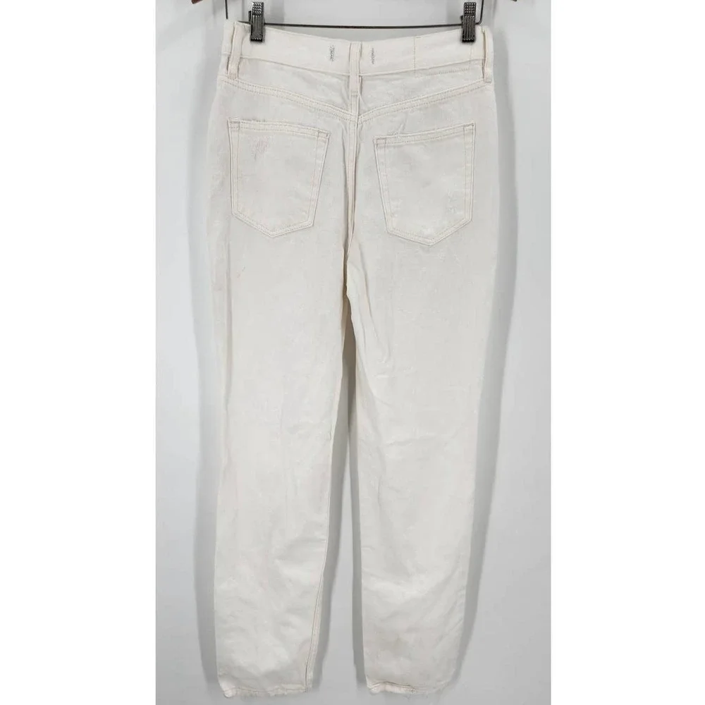 Free People The Lasso Jeans Button Fly White‎ Denim Size 26
